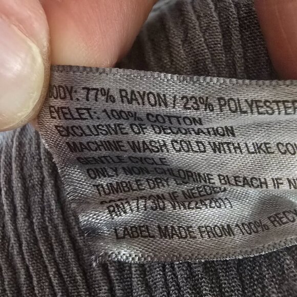 KNOX ROSE SLEEVELESS TUNIC DRESS EYELET LACE CHARCOL GRAY DISTRESSED SIZE XS - Picture 4 of 7